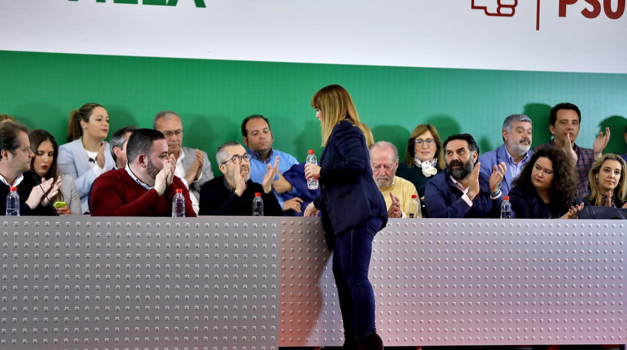 La secretaria general del PSOE de Sevilla, Verónica Pérez, en el Comité Provincial del PSOE este sábado