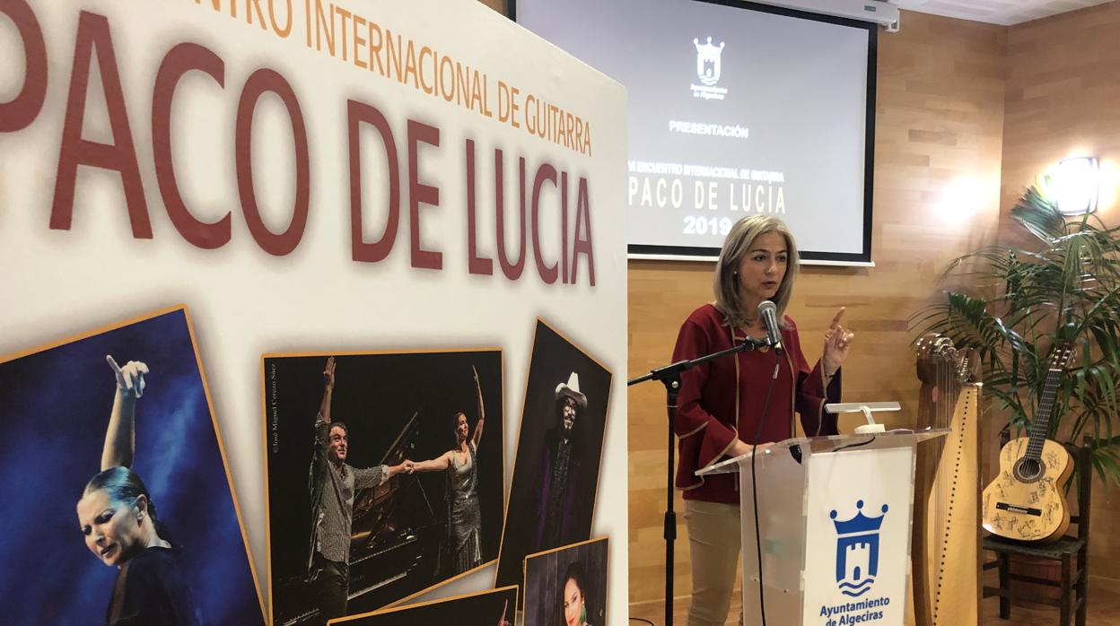 La consejera de Cultura, durante la presentación de este encuentro