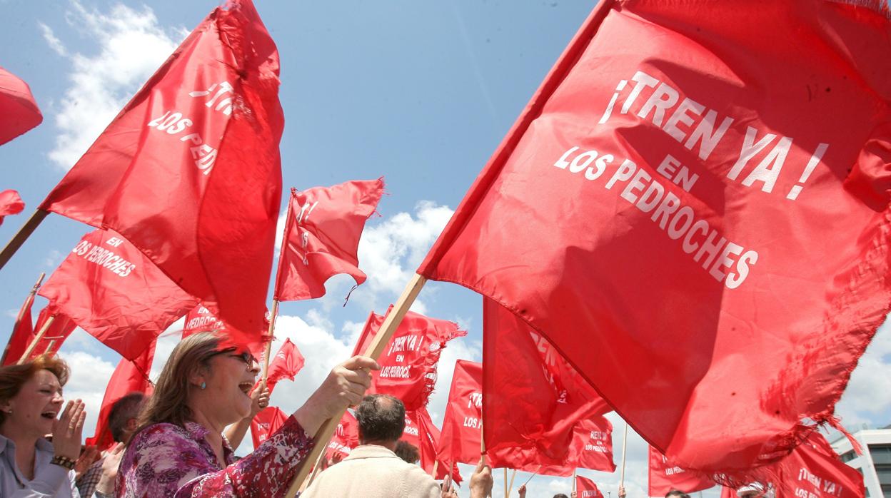 Protesta de vecinos del Valle de Los Pedroches para reclamar el tren en la comarca