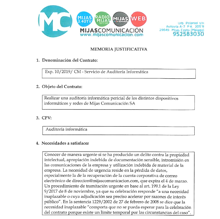 Documento en el que la empresa expresa la necesidad de una auditoría ante un posible espionaje