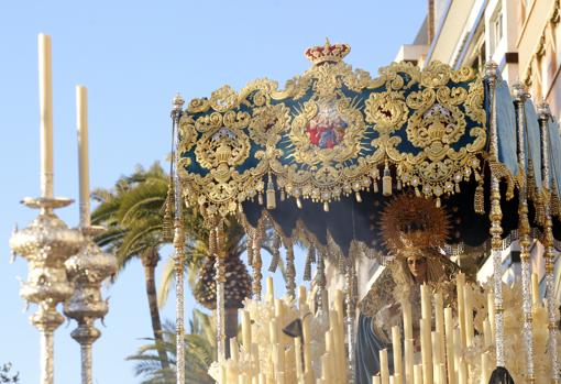 La Virgen de la Trinidad, en su paso de palio el Martes Santo de Córdoba 2018