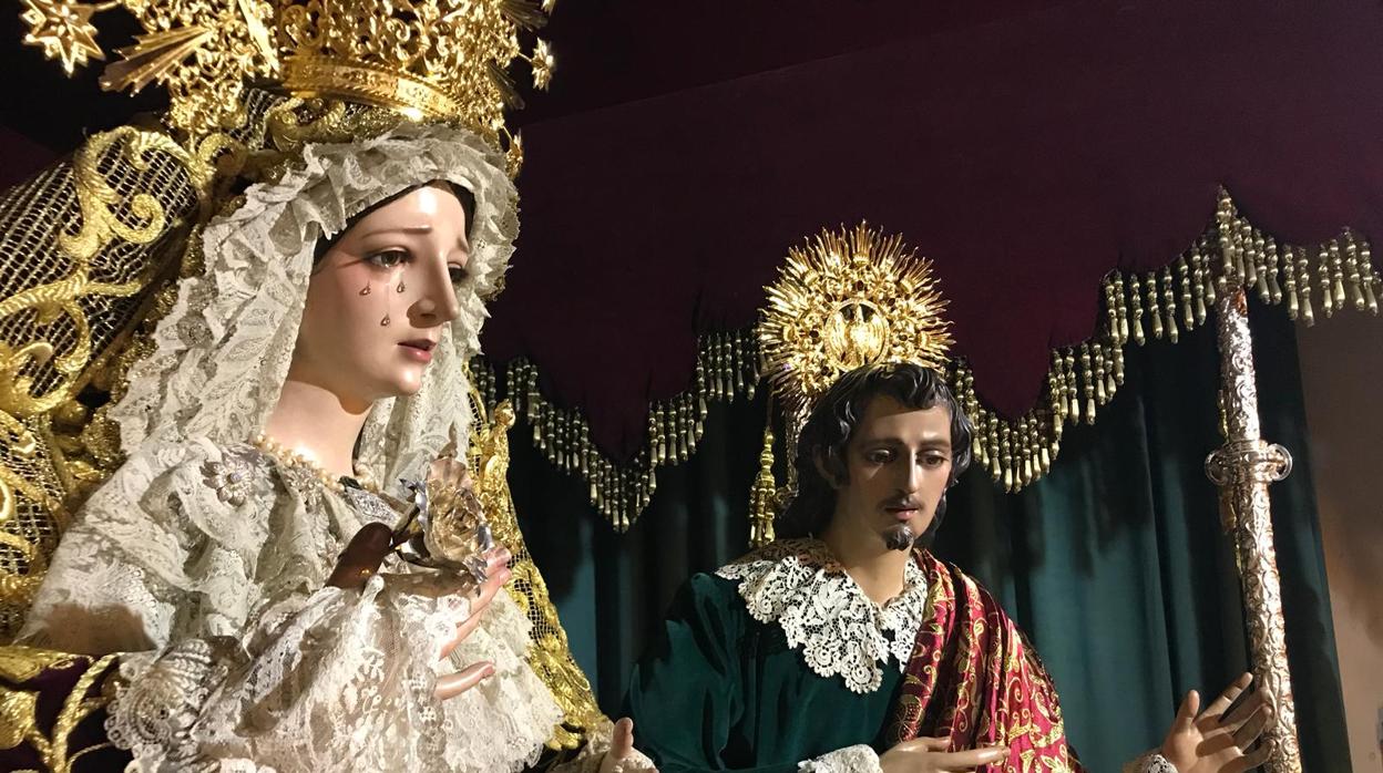 María Santísima del Amor luce su nuevo broche y San Juan Evangelista estrena nuevo nimbo