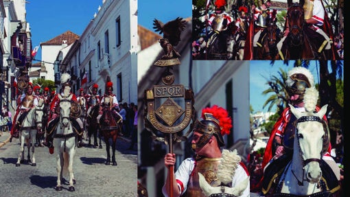 Los romanos a caballo, en la Semana Santa de San Roque.