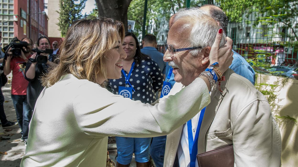 Susana Díaz, este domingo votando en Sevilla