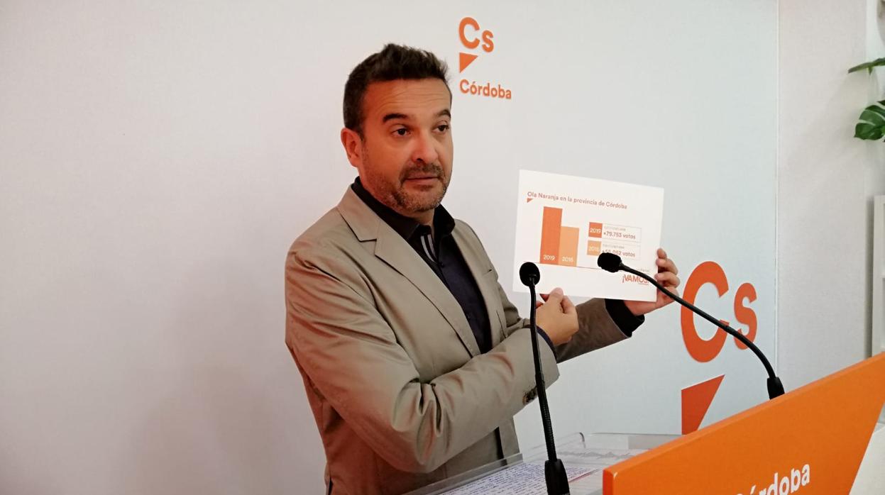 Marcial Gómez en una rueda de prensa en la sede de Ciudadanos