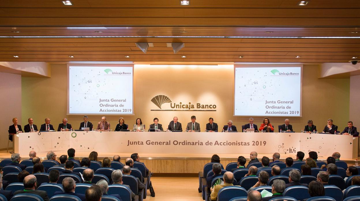 Última junta de accionistas celebrada por Unicaja Banco, el pasado mes de abril