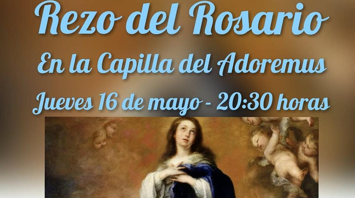 Cartel con el que se convoca a los cristianos a rezar contra las ofensas a la Virgen María