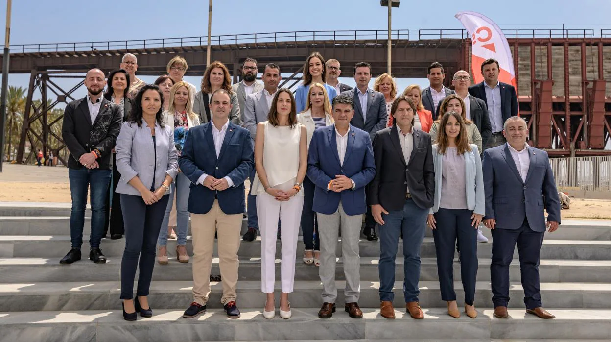 Los candidatos de Ciudadanos al Ayuntamiento de Almería, liderados por Miguel Cazorla.