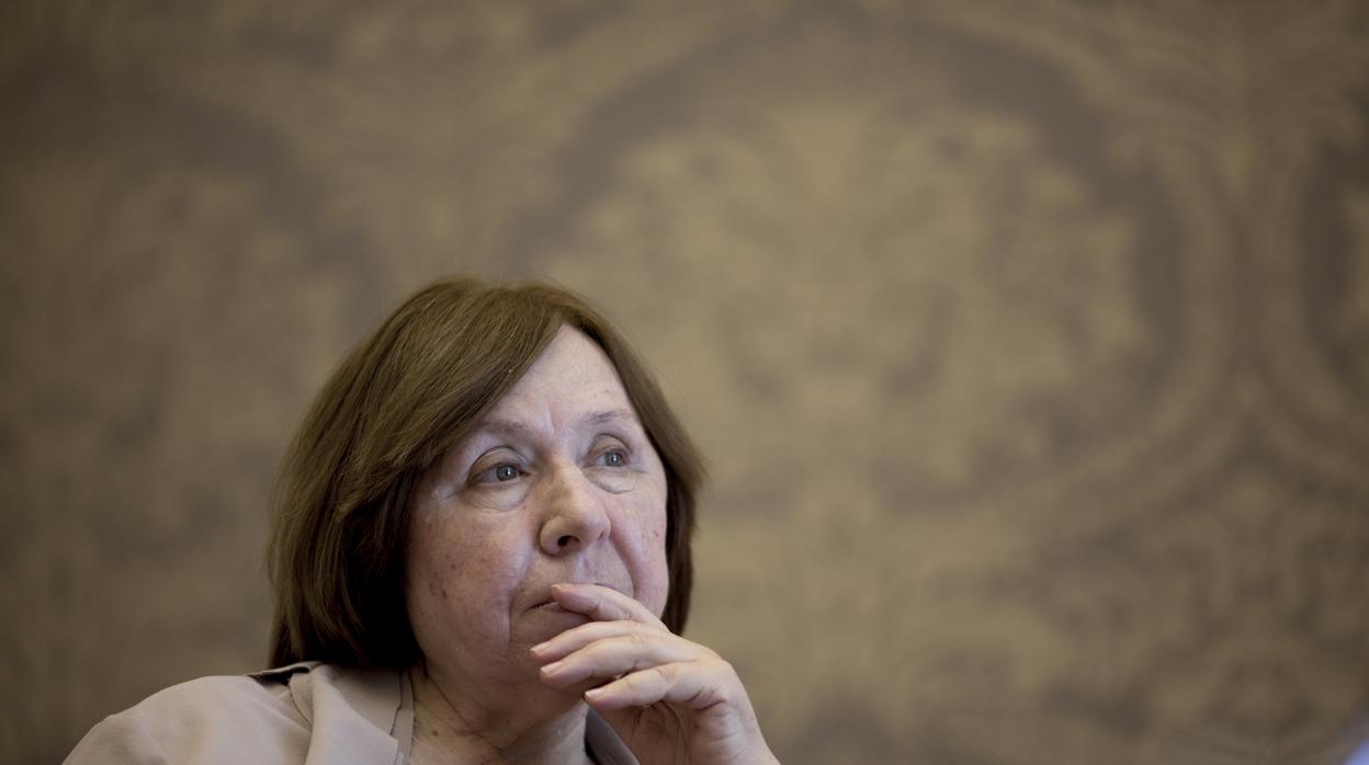 Svetlana Alexievich, durante un acto en Madrid