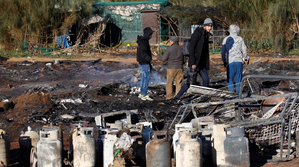 Asentamiento chabolista de Lepe, que ha sufrido varios incendios