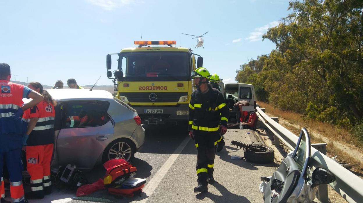 Imagen tomada por los bomberos en el lugar del siniestro