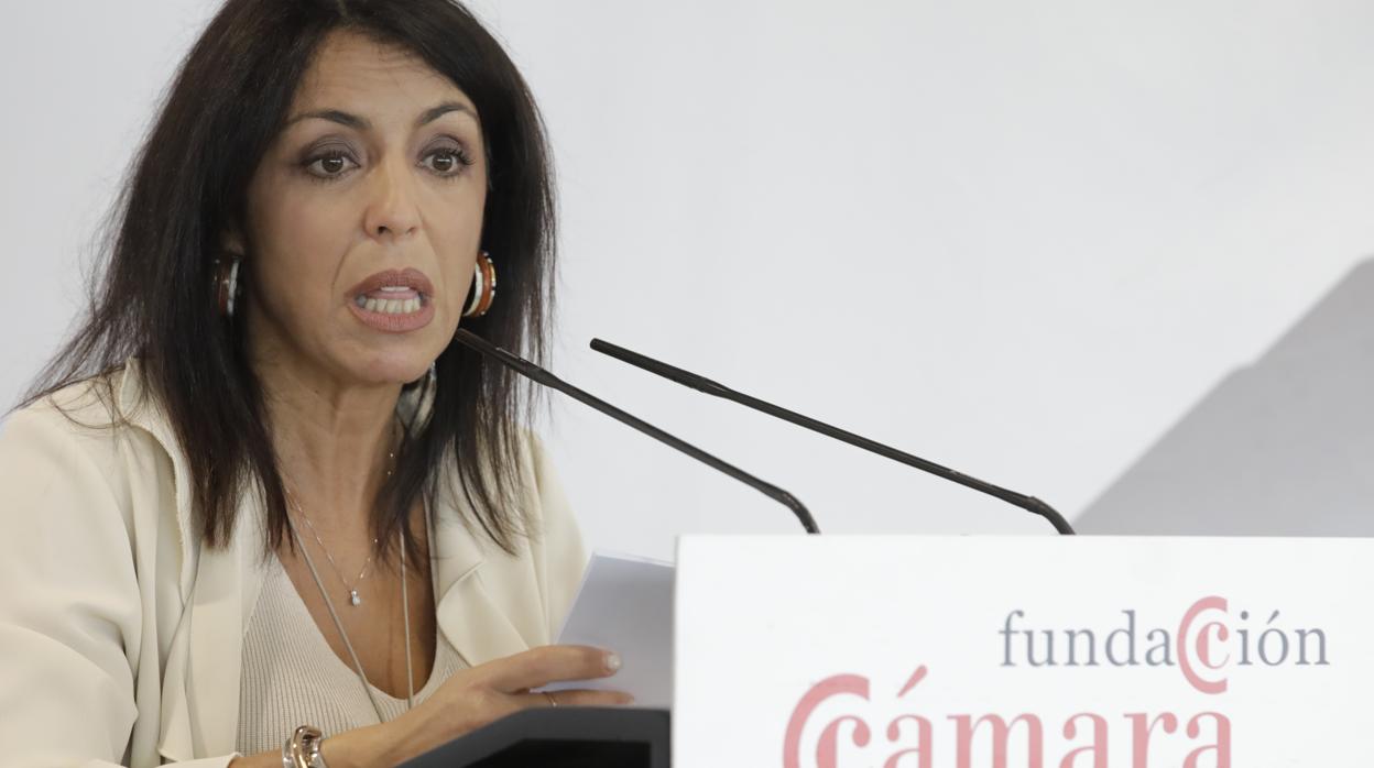 Marta Bosquet, presidenta del Parlamento andaluz, esta mañana en Sevilla