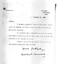 Carta de Churchill a la madre de Manolete