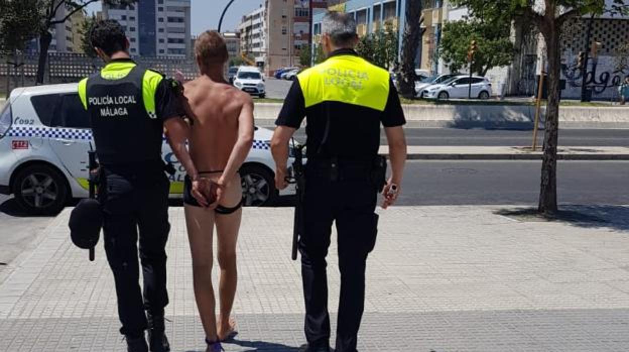 Momento de la detención del polaco en Málaga