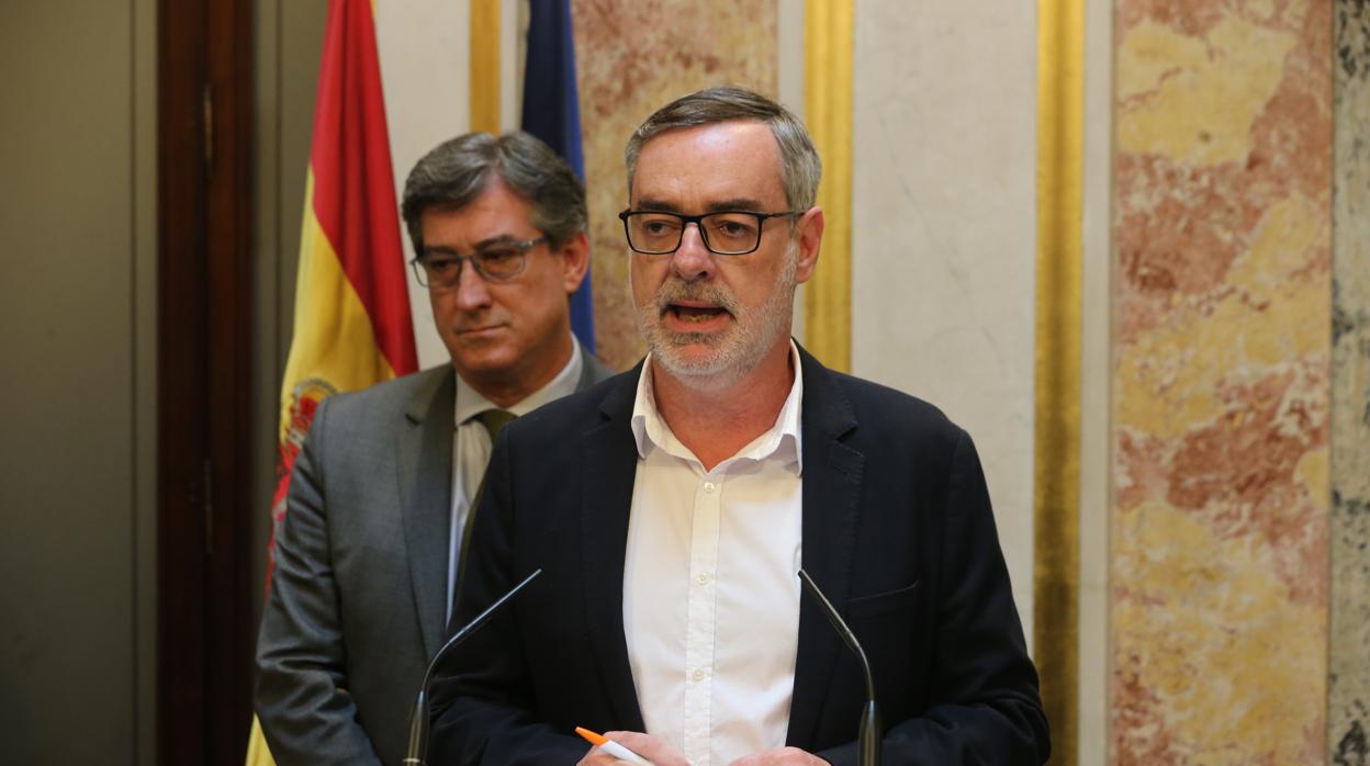 El diputado nacional por Almería y secretario nacional de Ciudadanos, José Manuel Villegas, durante una comparecencia en el Congreso de los Diputados