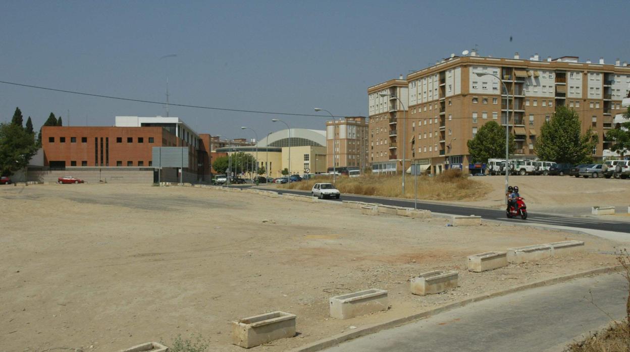 Barrio de Vistalegre, con el pabellón deportivo al fondo