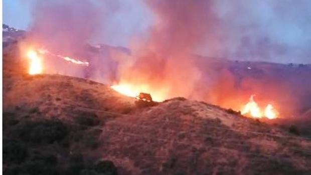 Declarado un incendio forestal en el municipio malagueño de Marbella