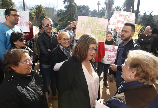 Ángeles Muñoz y Cristian Menacho el día de su declaración en los juzgados