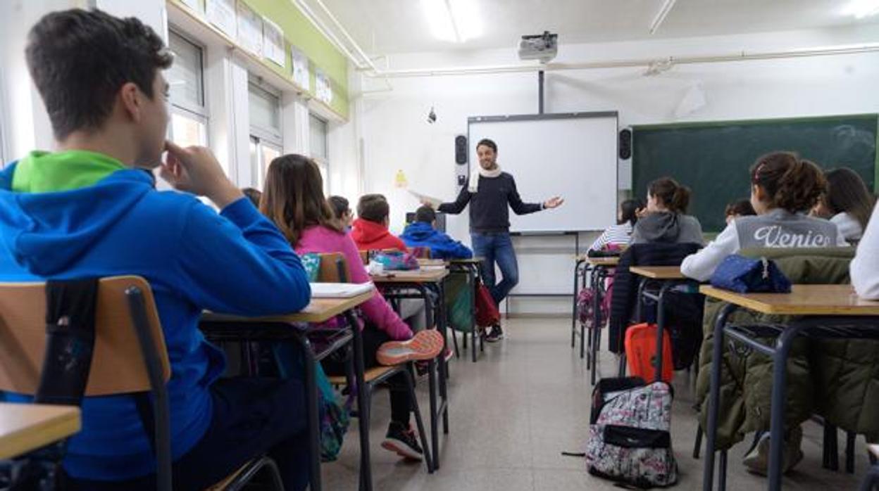 Aula de un instituo de Sevilla