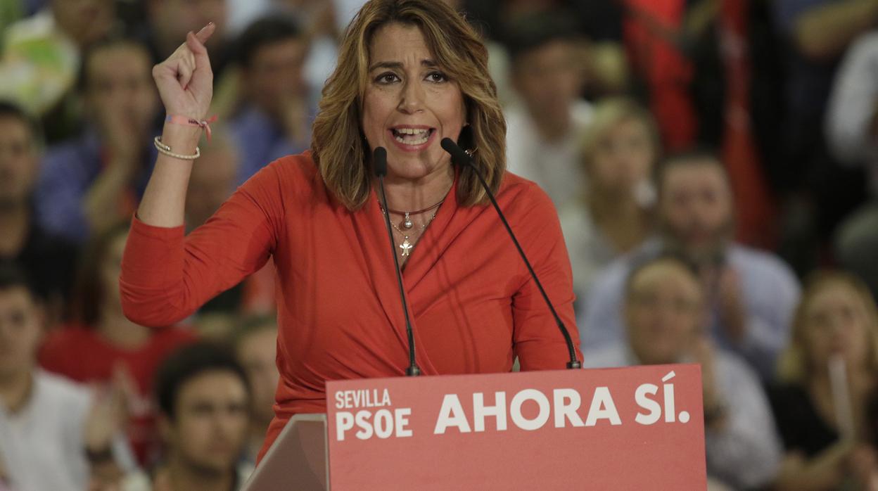 Susana Díaz en un mitin del PSOE