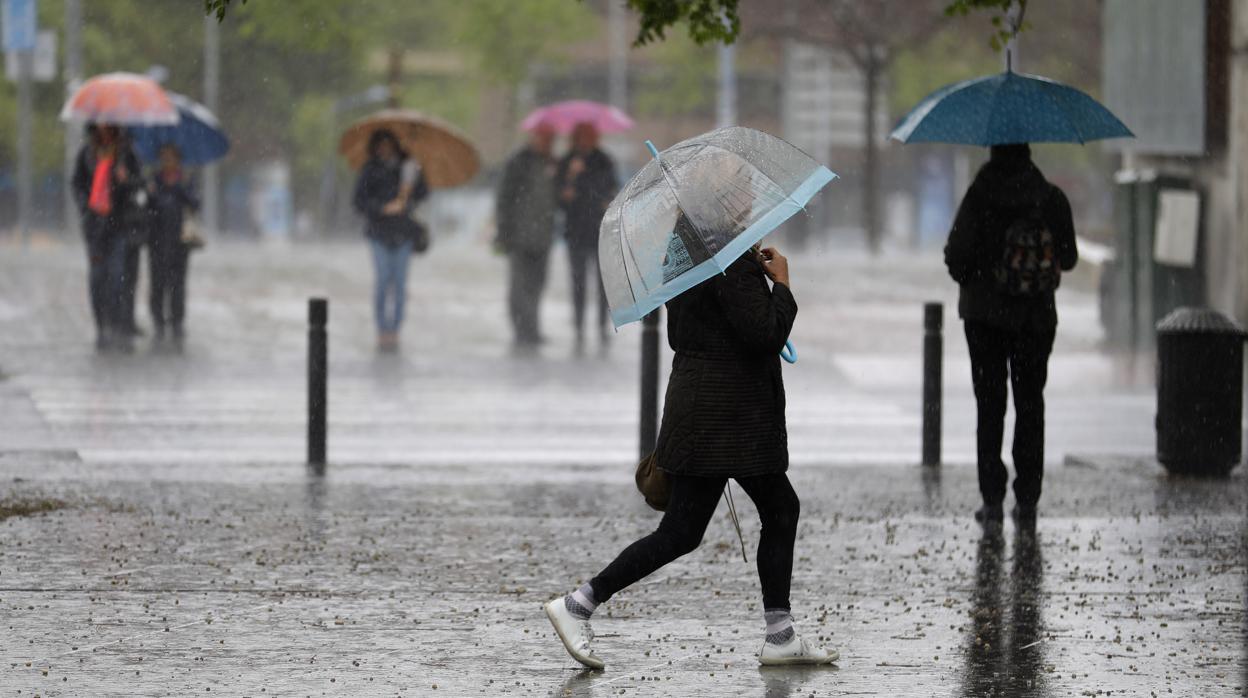 Paraguas en un día de lluvia en Córdoba