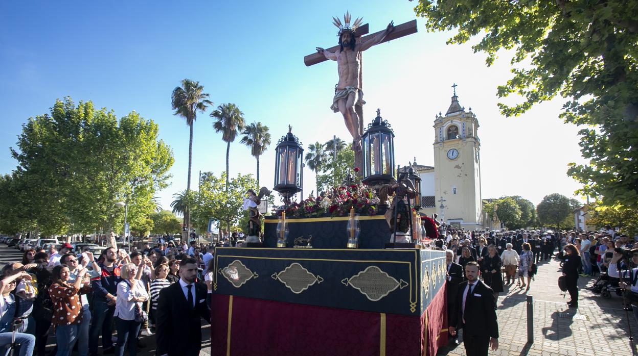 El Cristo de la Oración y Caridad, en su paso el Sábado de Pasión