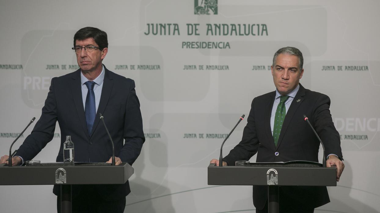 Marín y Bendodo en la reunión semanal del Consejo de Gobierno de la Junta de Andalucía