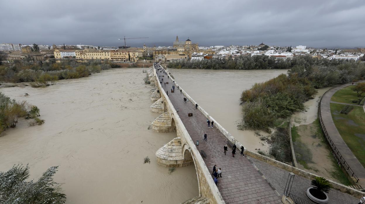 El temporal abandona Córdoba dejando tras de sí más incidencias y una fuerte crecida del río