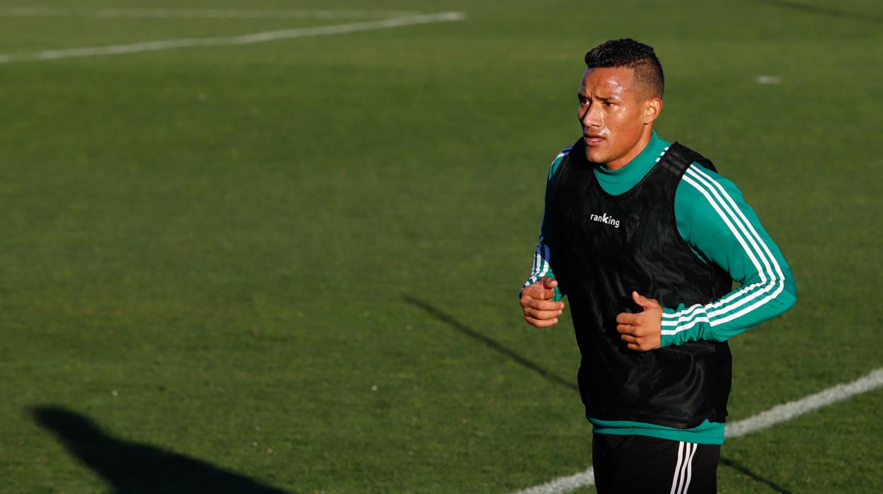 Luis Garrido, en el entrenamiento de esta tarde