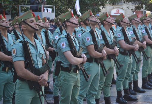 La Legión participó en el acto con sus marchas militares.