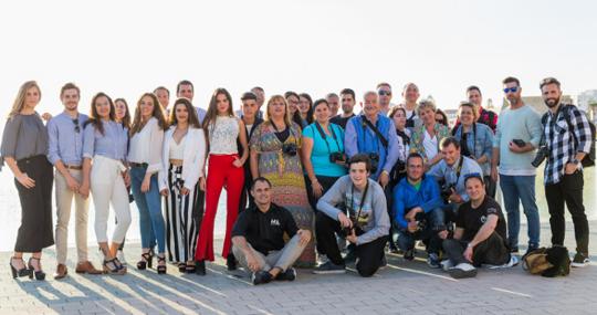 Grupo de estudiantes del curso de fotografía en Cádiz