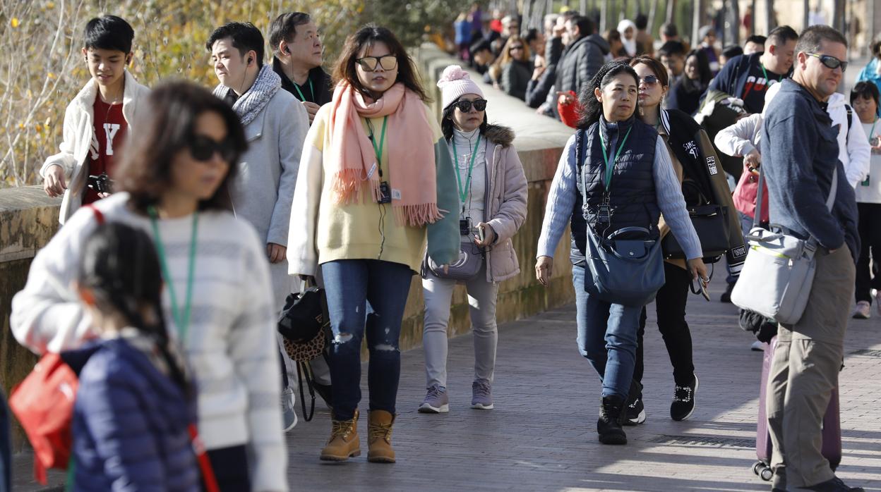 Turistas japoneses en la Ribera durante las últimas Navidades