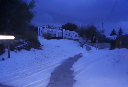 Granizo acumulado en Mijas