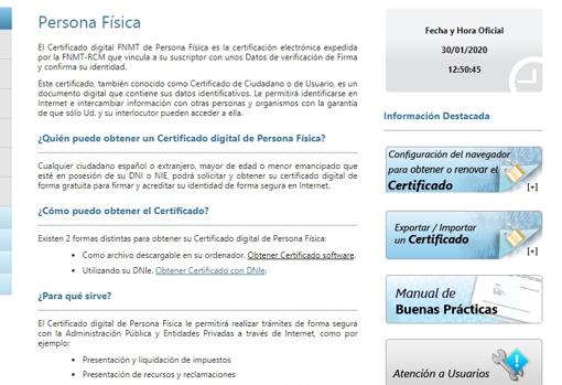 Hay que pulsar «Obtener certificado software»