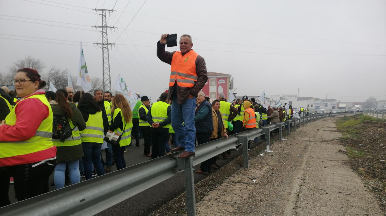 Protesta de los agricultores en la atovía de Andalucía