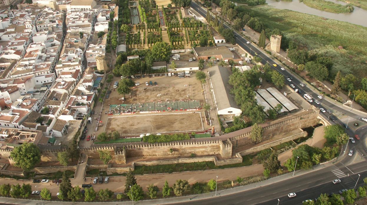 Imagen aérea de la huerta de Caballerizas Reales junto al Alcázar