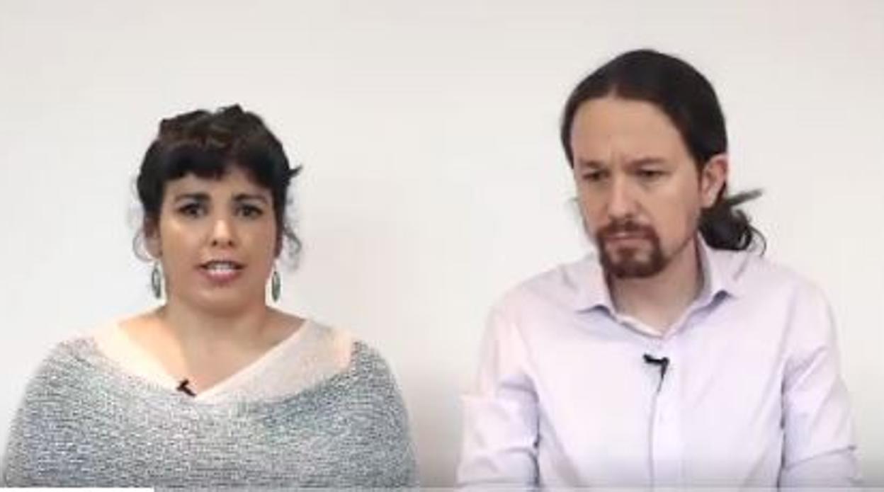 La secretaria general de Podemos en Andalucía junto a Pablo Iglesias en un vídeo en Twitter