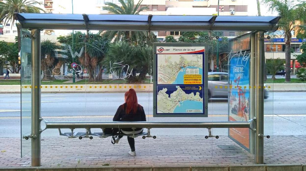 Parada de autobús en Málaga