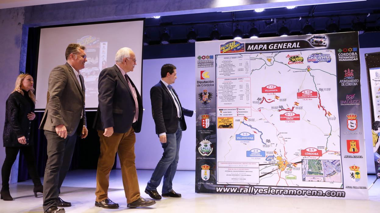 Acto de presentación del Rallye Sierra Morena, con el alcalde al frente