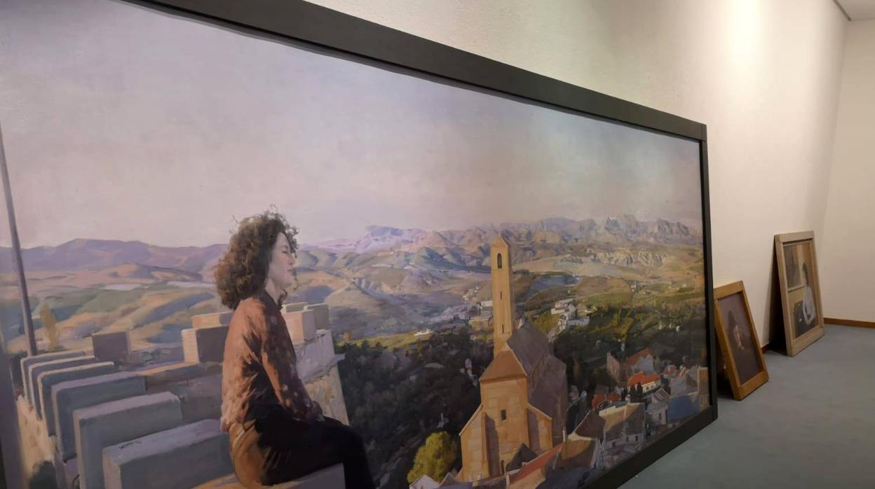 Imagen de las obras de la exposición antes de su montaje en el Museo de Arte de Almeria Espacio 2.
