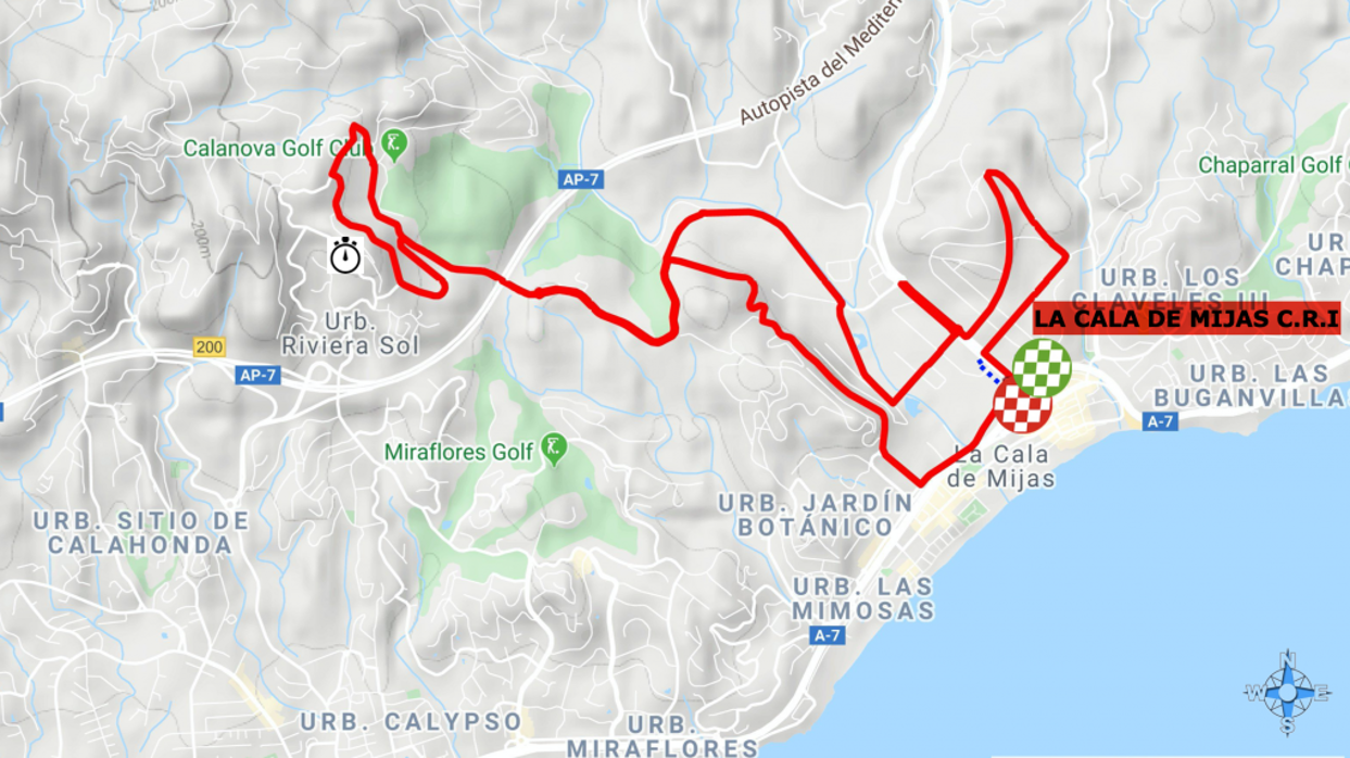 Itinerario de la última etapa de la Vuelta Ciclista a Andalucía