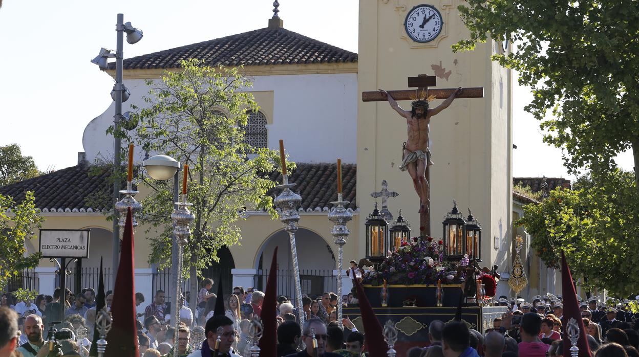 El Cristo de la Oracion y Caridad, en su paso un Sábado de Pasión en Córdoba