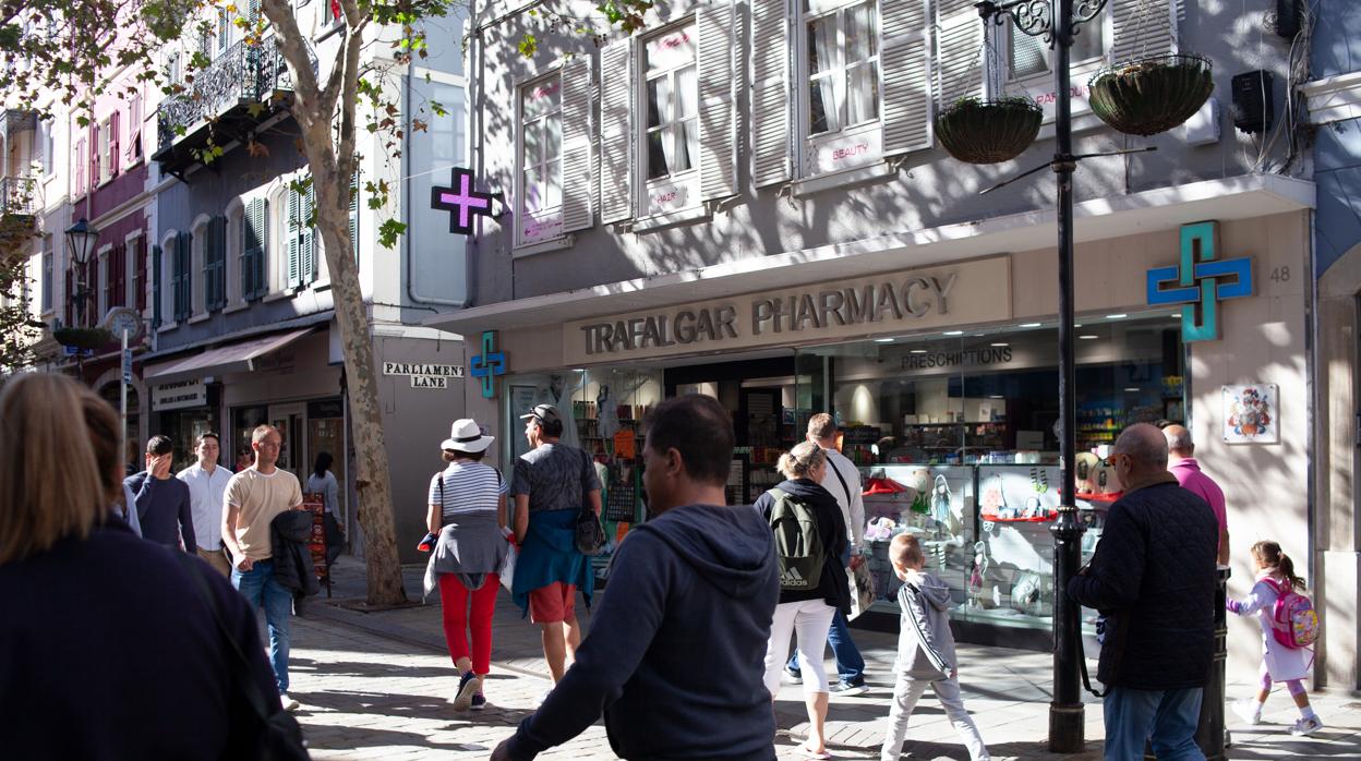 Imagen de archivo de la calle Real de Gibraltar, la más concurrida del Peñón