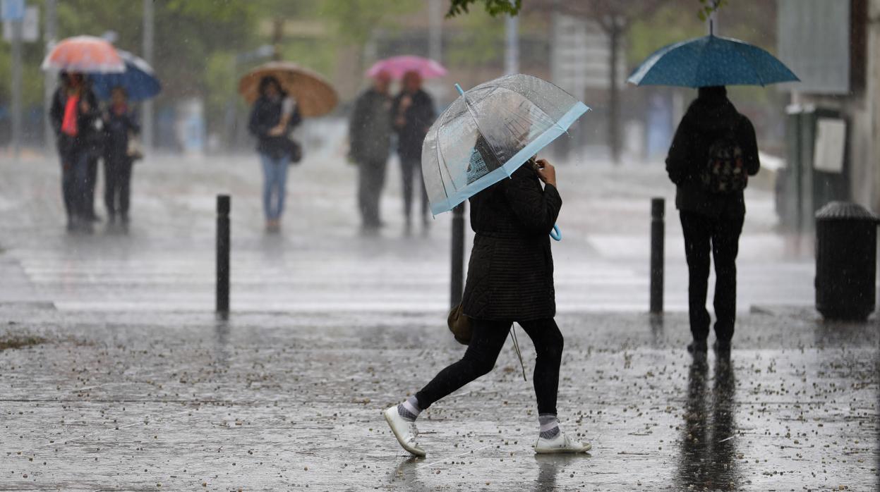 Paraguas en un día de lluvia en Córdoba