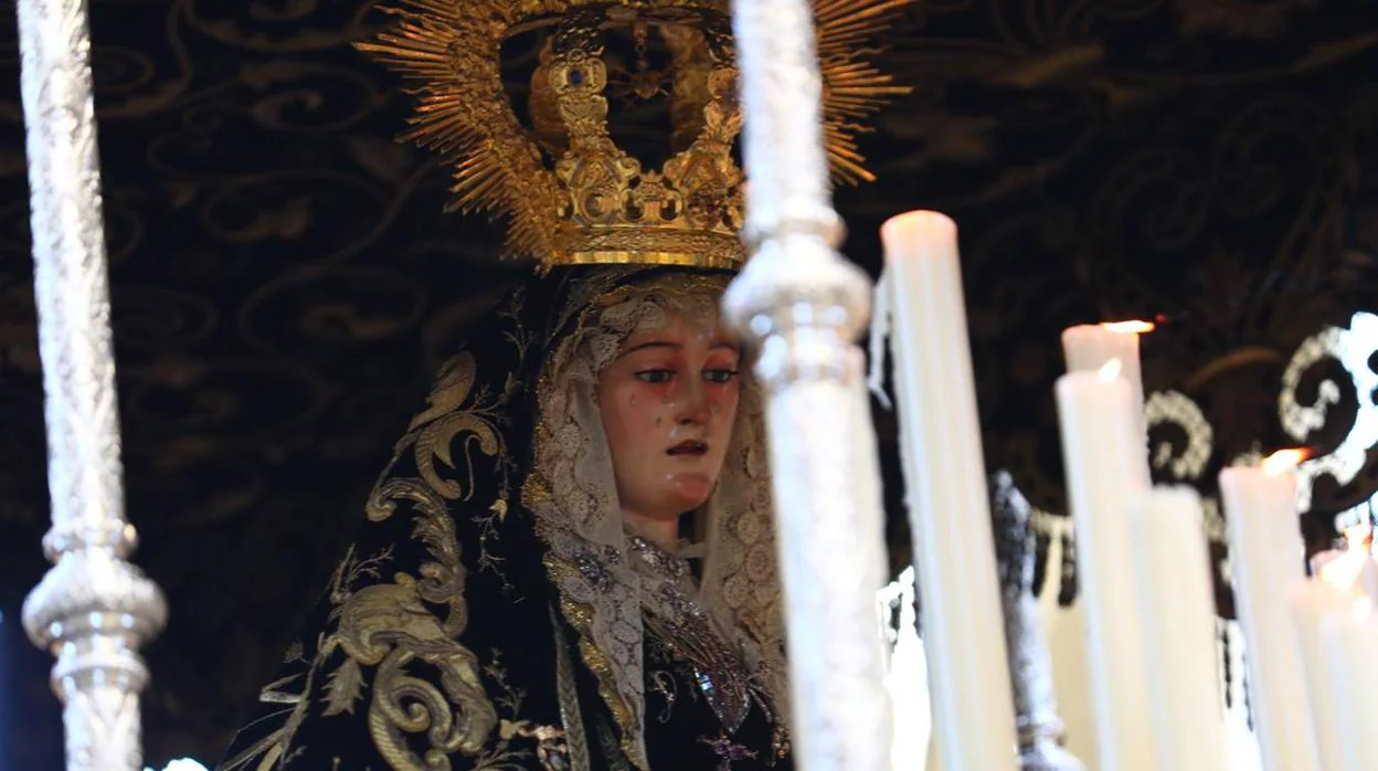 Virgen de los Dolores de Servitas en la salida procesional de 2019