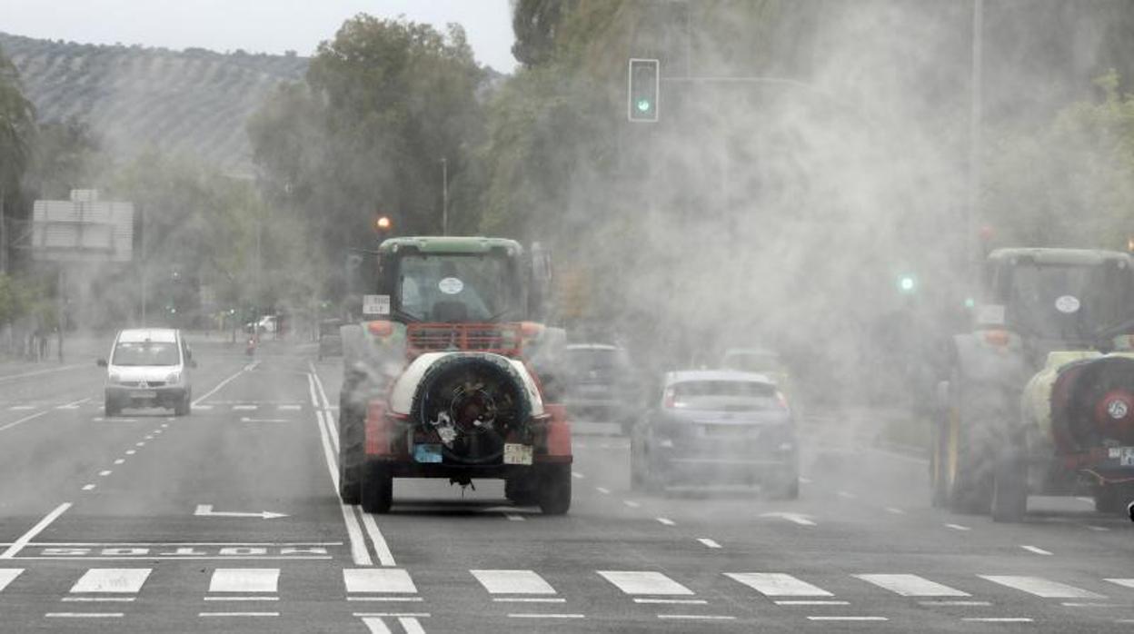 Tareas de desinfección en Córdoba capital la semana pasada