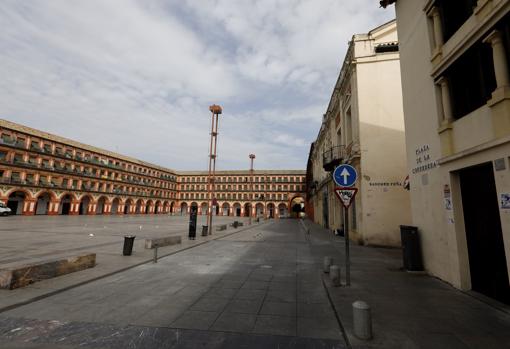 Plaza de la Corredera vacía este Miércoles Santo de 2020