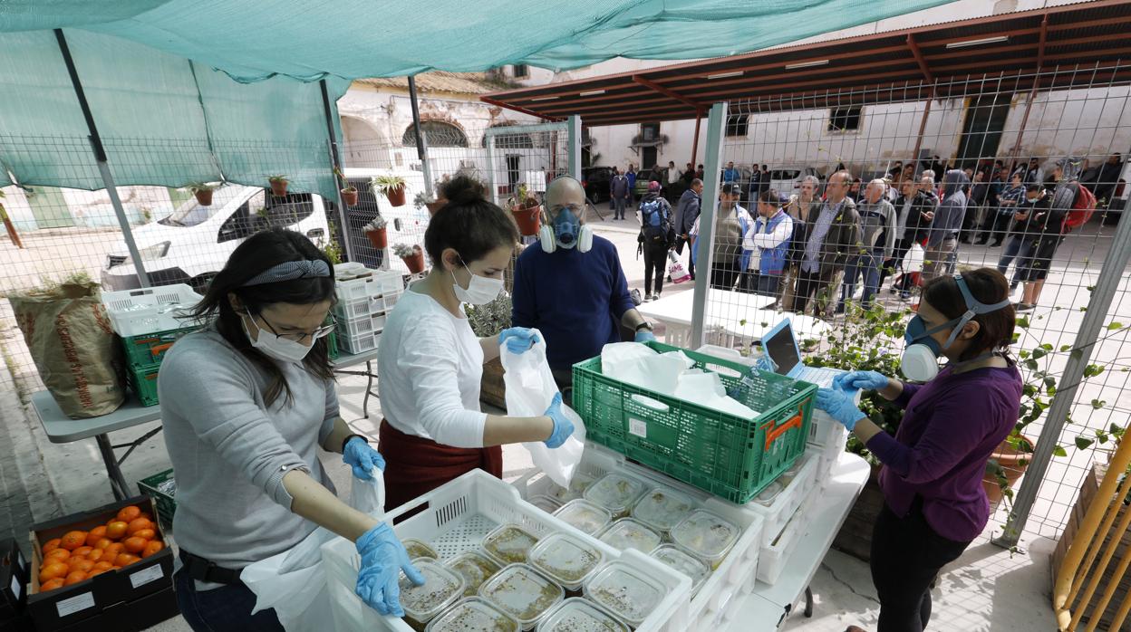 Entrega de alimentos durante la crisis del coronavirus en Córdoba