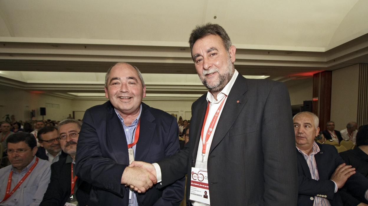 Manuel Pastrana y Francisco Fernández Sevilla en un congreso de UGT Andalucía en 2013