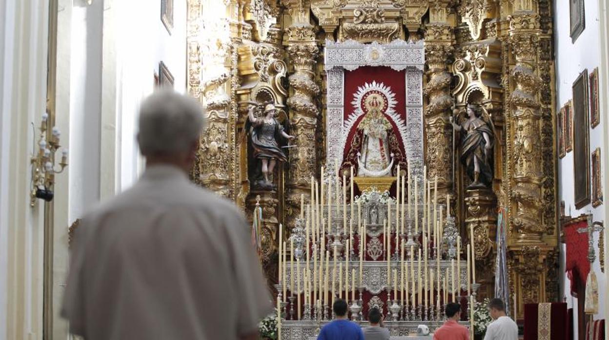 Virgen de la Cabeza de Rute durante su estancia en San Andrés para la Magna Mariana de 2015